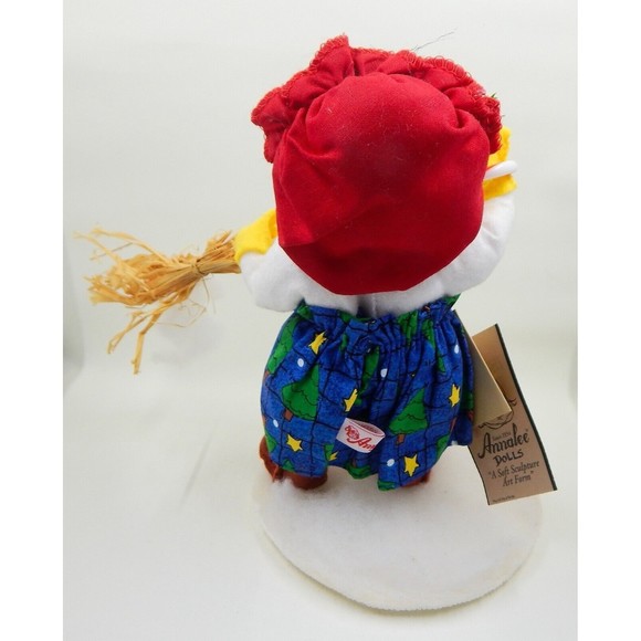 Annalee Dolls Sweeping Snowflakes Holiday Girl With Tags 1998 - Picture 3 of 10